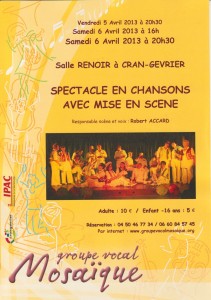 Spectacle en chansons d'avril 2013